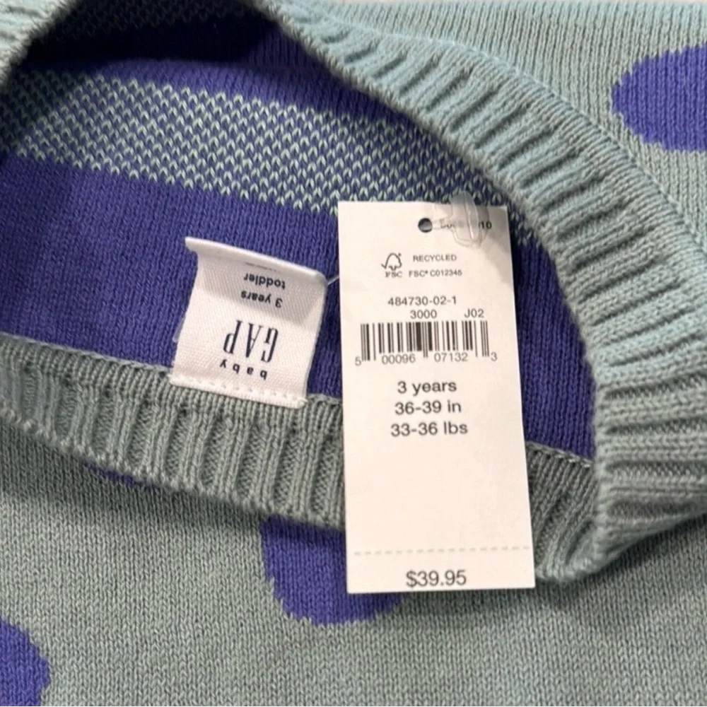 Baby GAP Floral Sweater | Size 3T | NWT Purple Flower Knit Pullover